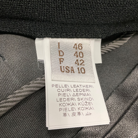 BRUNELLO CUCINELLI BLACK STRETCH NAPPA LEATHER CIGARETTE TROUSER - Picture 5 of 6